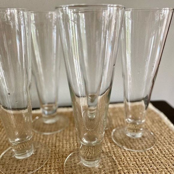 SET OF 5 VINTAGE TALL PILSNER GERMAN BEER GLASSES - Picture 6 of 12